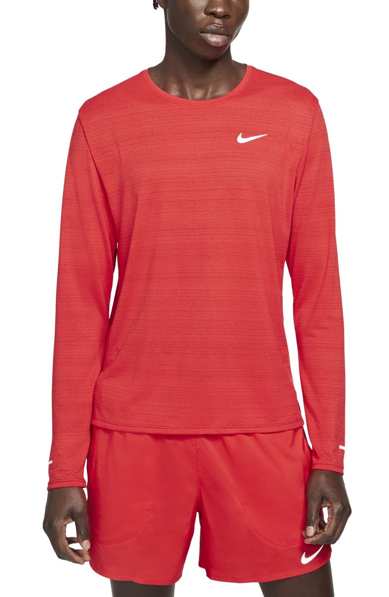 Nike Dri-FIT Miler Men's Long Sleeve Running T-Shirt, Main, color, 