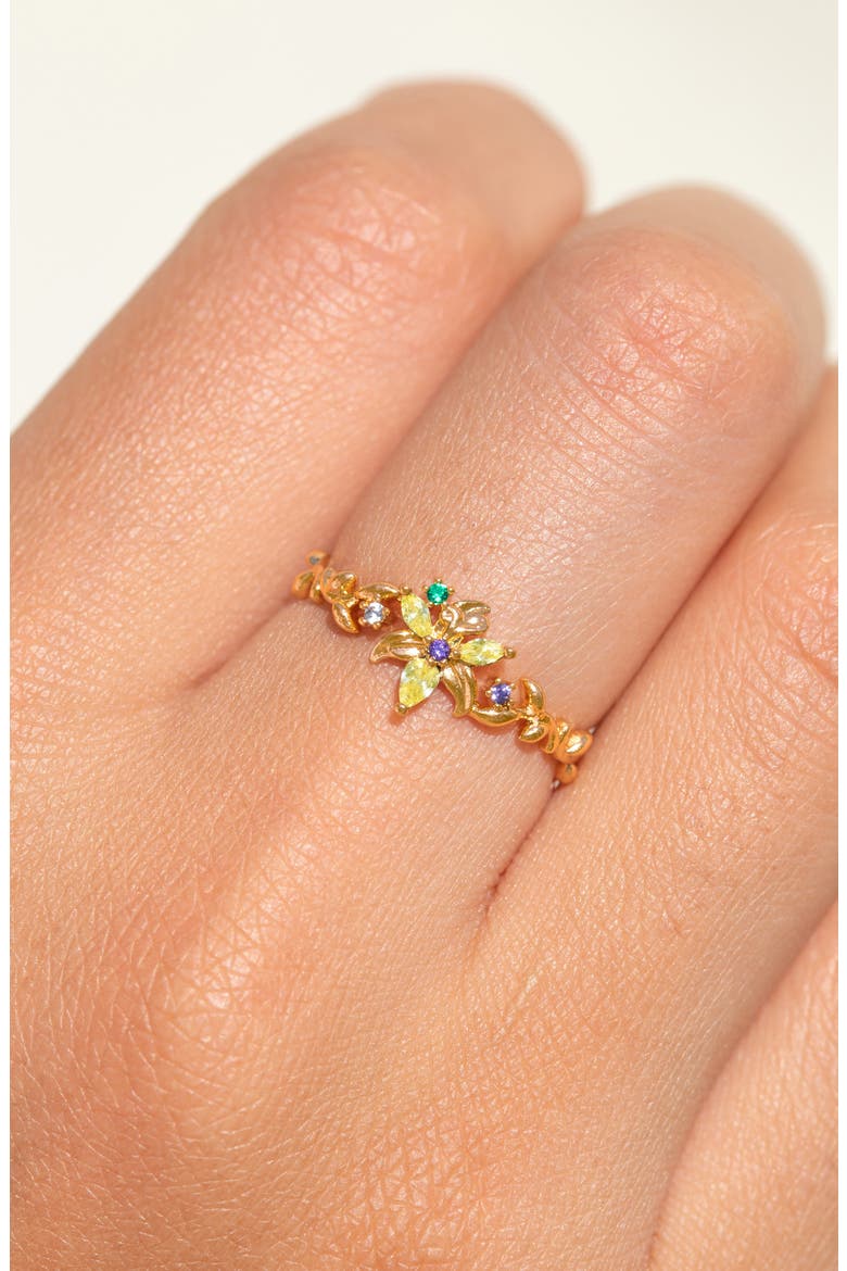 x Disney Tangled Sundrop Flower Ring, Alternate, color, GOLD