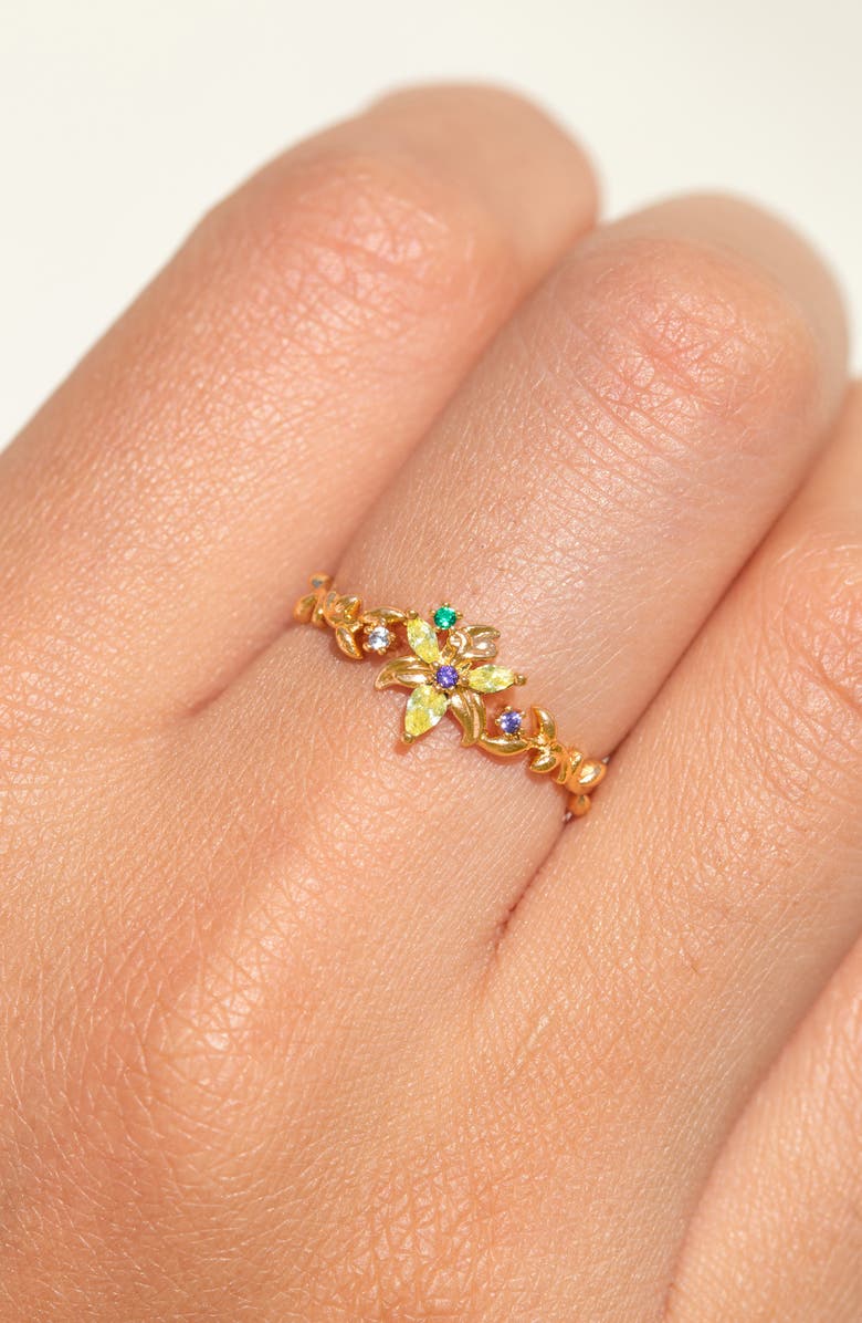 Girls Crew x Disney Tangled Sundrop Flower Ring, Alternate, color, Gold