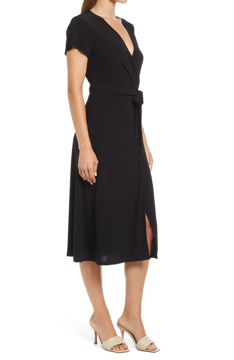 Halogen<sup>®</sup> Crossover Short Sleeve Wrap Dress, Alternate, color, 