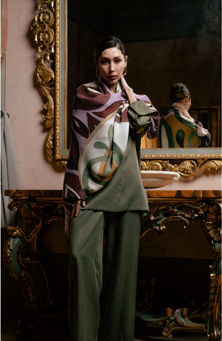 Elizabetta Livia - Silk Scarf Shawl for Women, Alternate, color, Burgundy