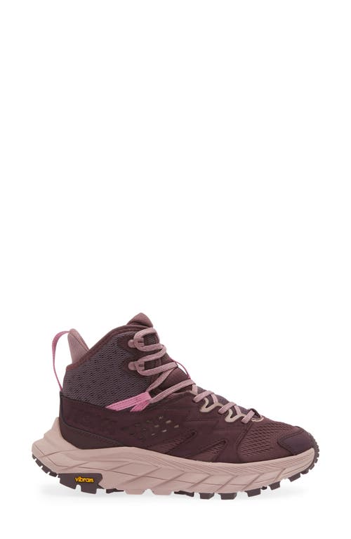 Hoka Anacapa Breeze Aero Mid Breathable Trail Running Shoe In Raisin/pale Mauve