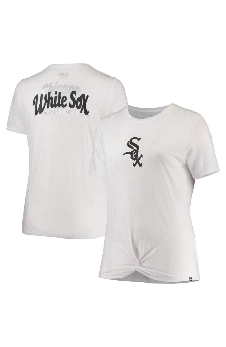 New Era Women's New Era White Chicago White Sox Plus Size 2-Hit Front Knot T-Shirt, Main, color, White