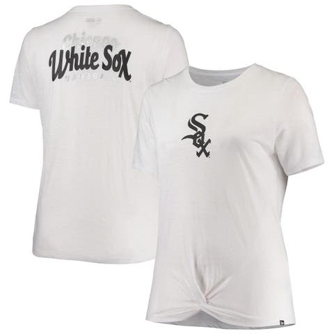 Women's New Era White Chicago White Sox Plus Size 2-Hit Front Knot T-Shirt