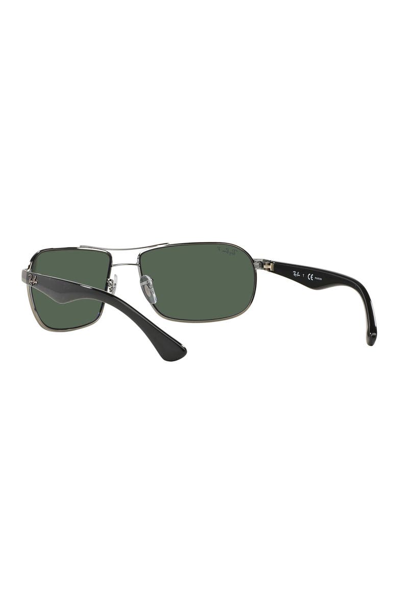 62mm Square Polarized Sunglasses, Alternate, color, GUNMETAL