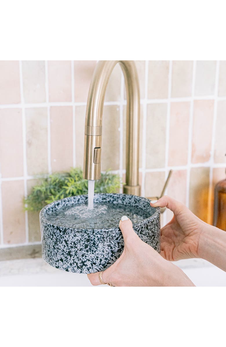 Dexypaws Ceramic Dog Bowl Salt & Pepper, 26oz, Pet Feeding Dish, Alternate, color, Multicolored