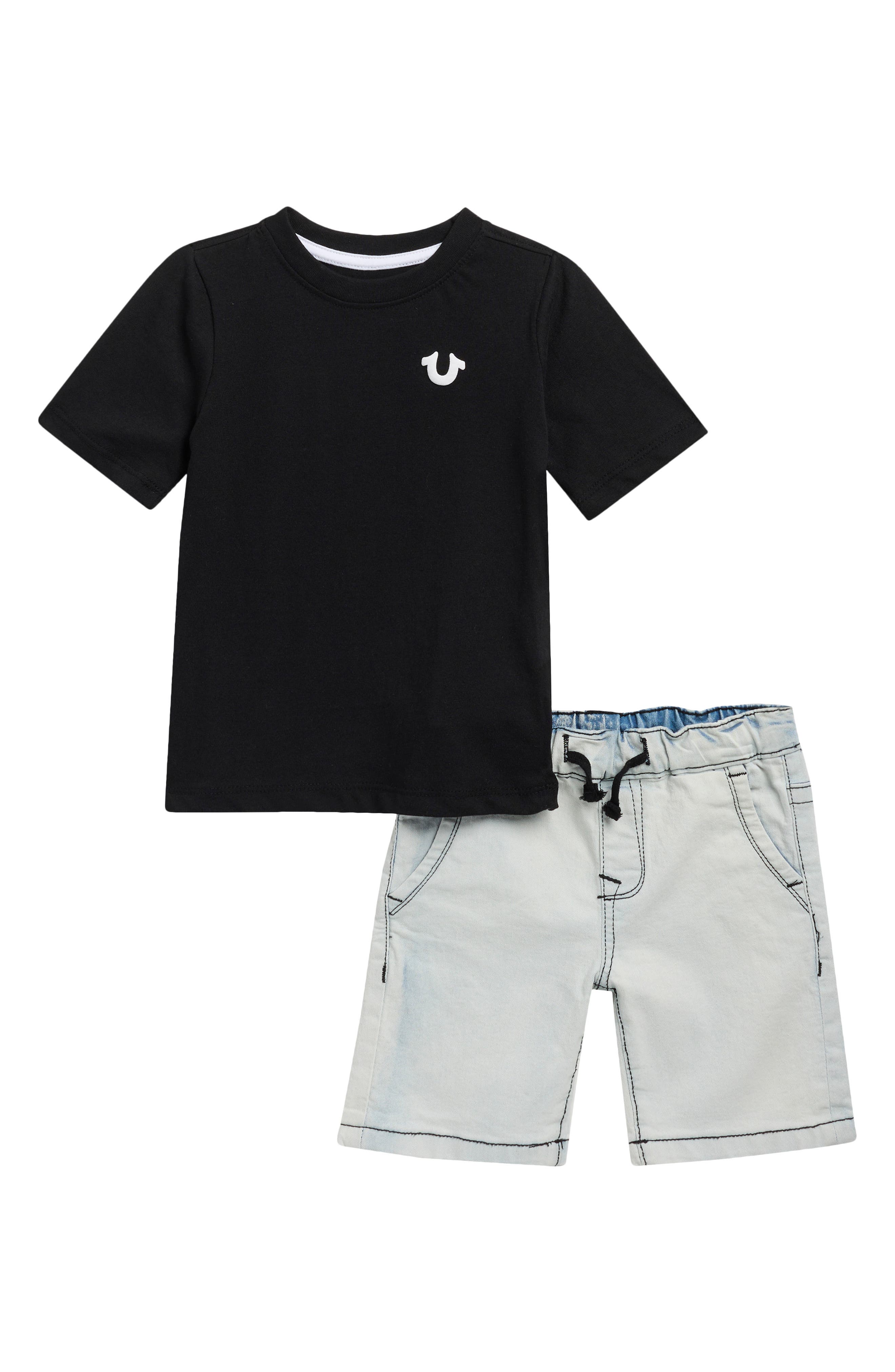 True Religion Kids' Logo Graphic T-Shirt & Denim Shorts Set