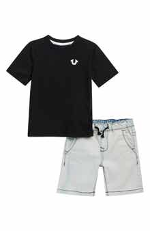 True Religion Kids' Logo Graphic T-Shirt & Denim Shorts Set