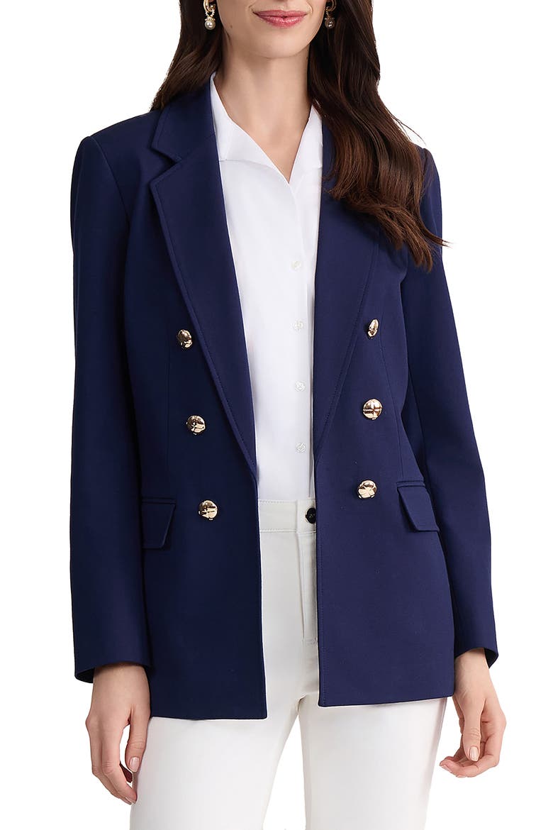 Faux Double Breasted Blazer, Main, color, PACIFIC NAVY
