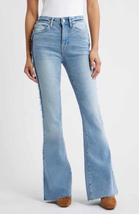 WARP+WEFT Mia Fray Seam Raw Hem Flare Leg Jeans