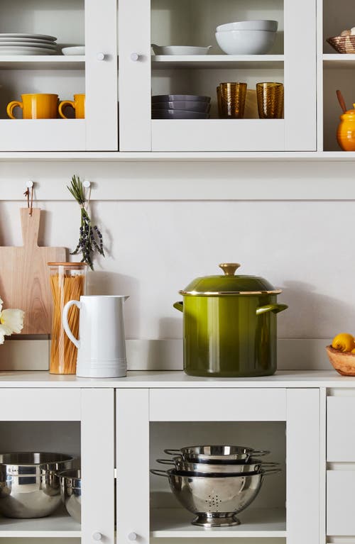 Le Creuset 10-quart Enameled Stainless Steel Stock Pot In Green