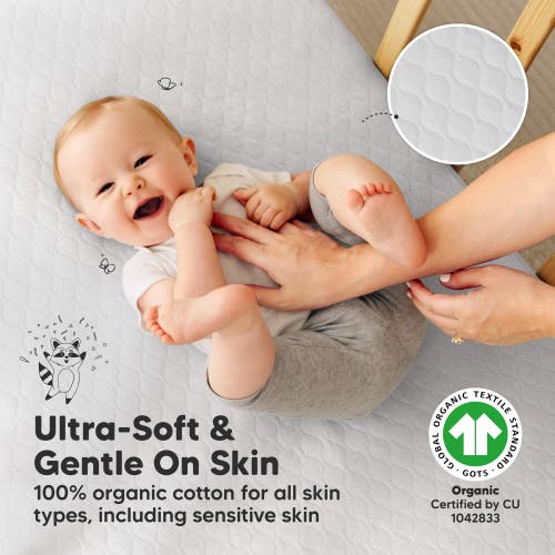 Keababies 2-pack Mavy Protect+ Waterproof Crib Mattress Protector In Pearl Gray