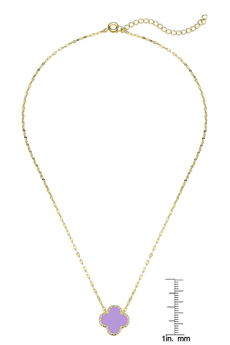 Kids' Clover Pendant Necklace, Alternate, color, PURPLE