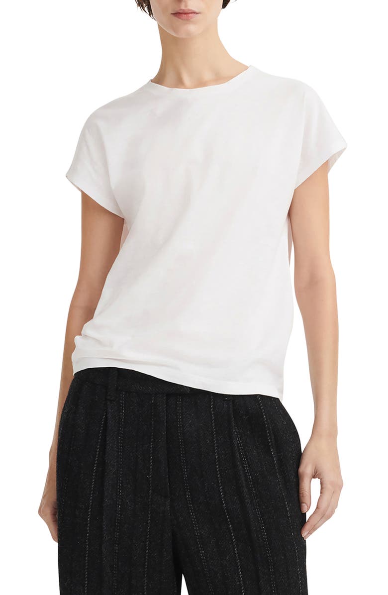 rag & bone The Slub Back Pleat Organic Cotton Top, Main, color, White