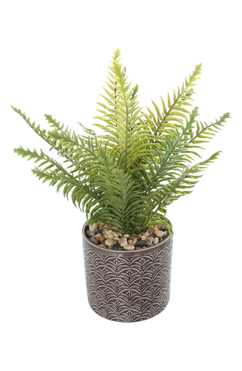 GINGER BIRCH STUDIO Green Faux Foliage Potted Artificial Plant, Main, color, 