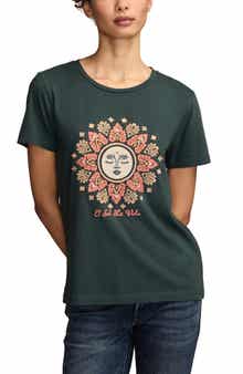 Lucky Brand Embroidered Sun Cotton Graphic T-Shirt