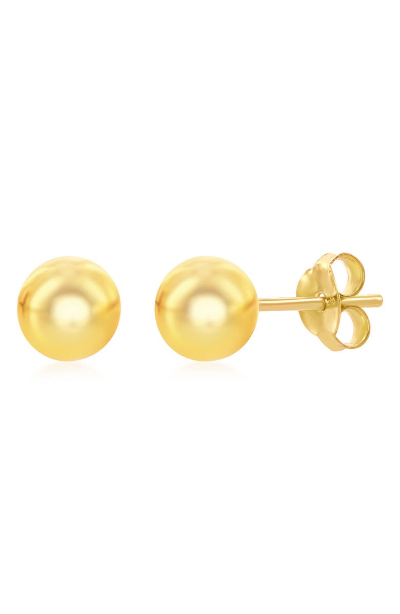 SIMONA 14K Gold Plated Sterling Silver 6mm Ball Stud Earrings, Main, color,