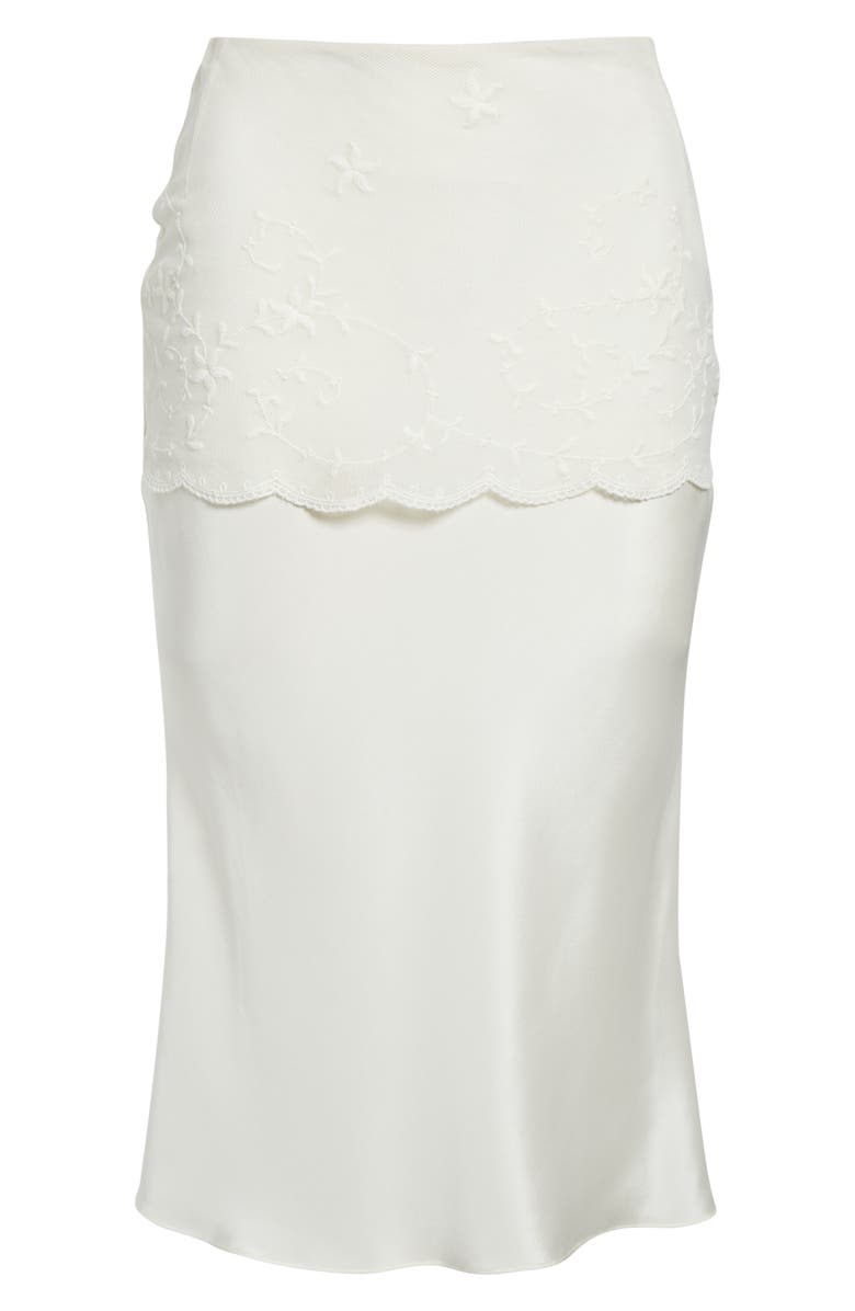 POSSE Cove Lace Stretch Silk Midi Skirt, Alternate, color, Pearl