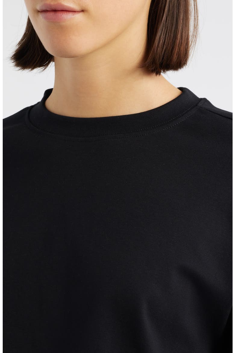 Cotton Crewneck T-Shirt, Alternate, color, BLACK