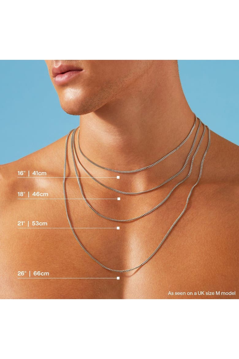 Diamond Cut Curb Chain Necklace, Alternate, color, Platinum