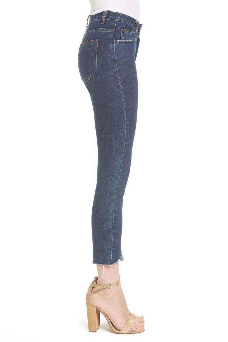 Cut Edge Skinny Jeans, Alternate, color, DARK INDIGO BLUE