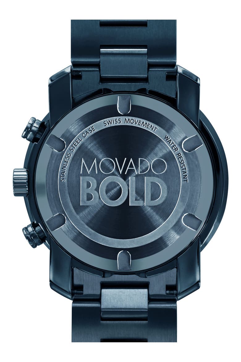 'Bold' Chronograph Bracelet Watch, 44mm, Alternate, color, BLUE