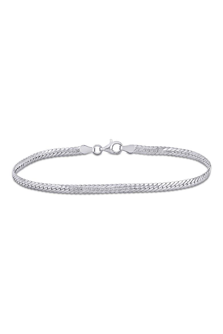 Men's Herringbone Bracelet, Main, color, SILVER