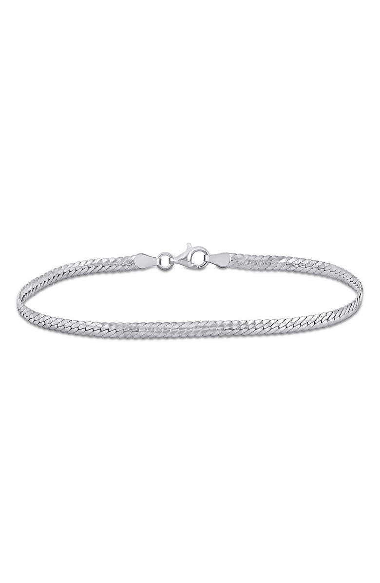 DELMAR Men's Herringbone Bracelet, Main, color, Silver