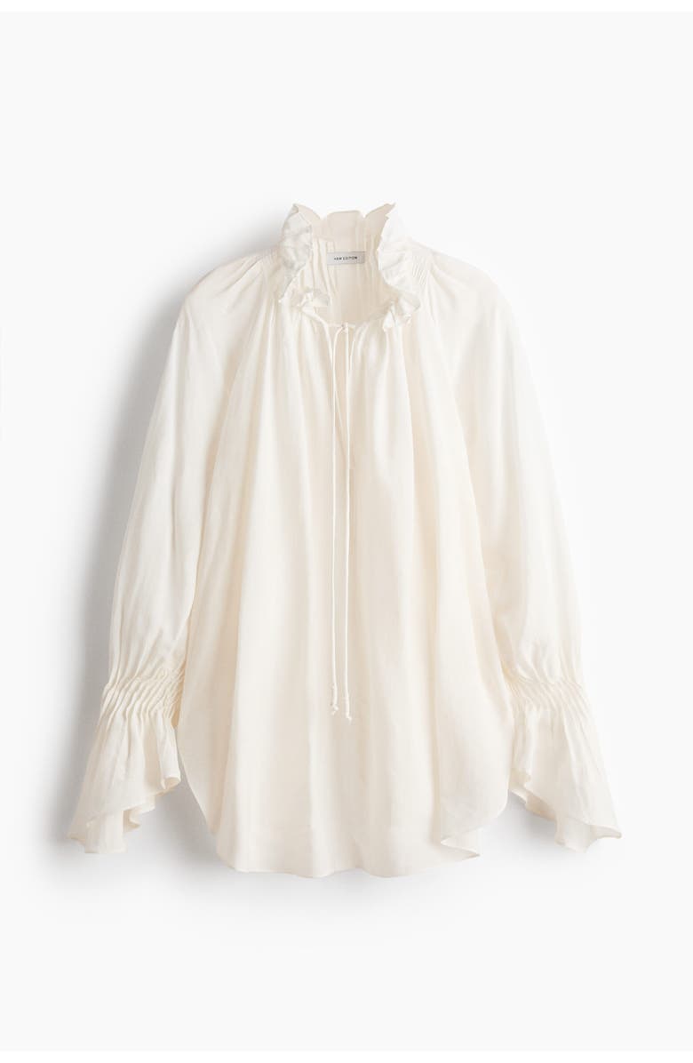H&M Oversized Linen-blend Shirt, Main, color, White