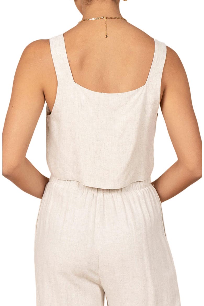 Eleanor Linen Crop Tank, Alternate, color, BEIGE
