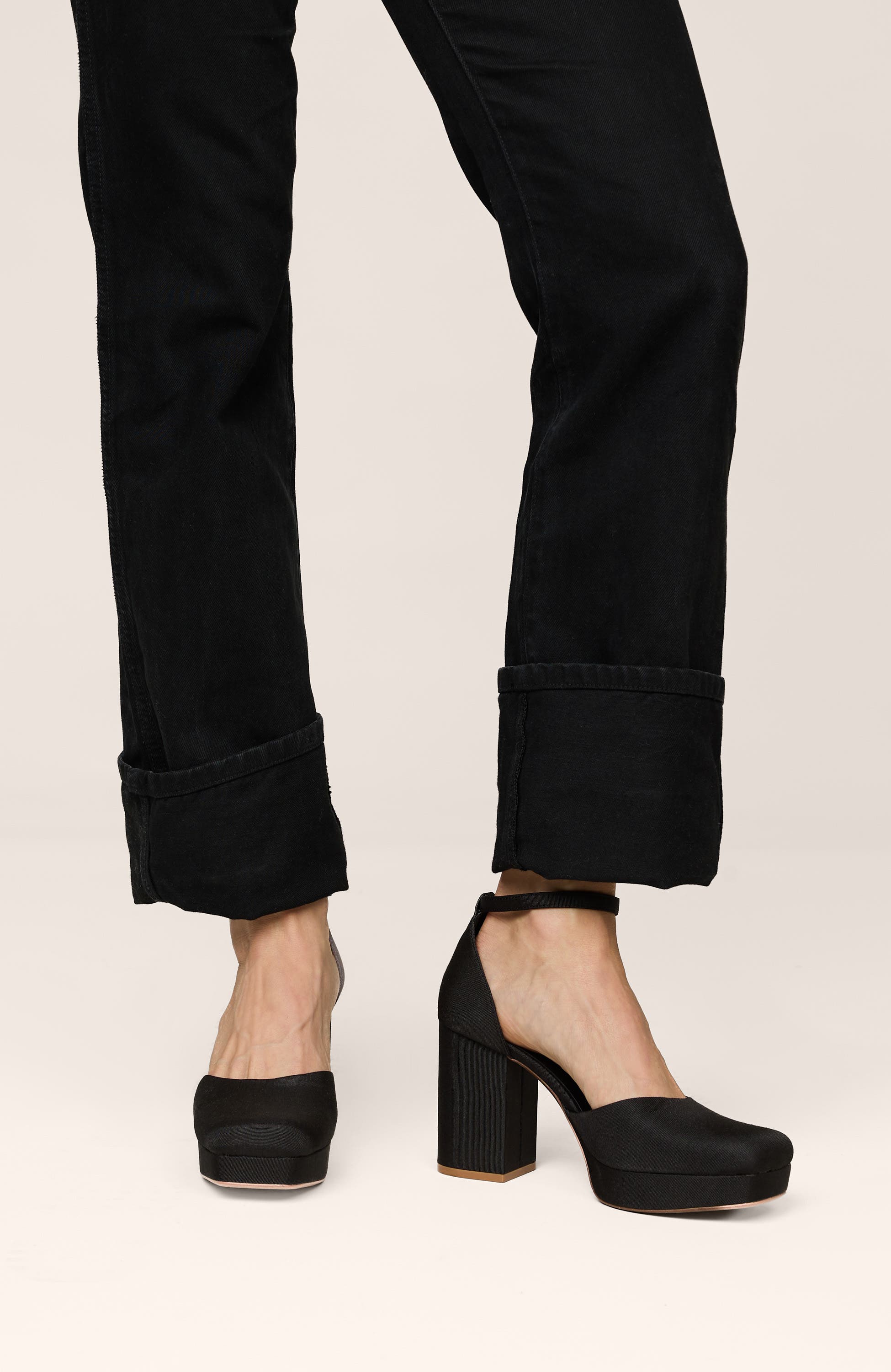 Libby Ankle Strap Platform Pump, Alternate, color, Black
