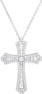 Queen Jewels Sterling Silver CZ Cross Pendant Necklace