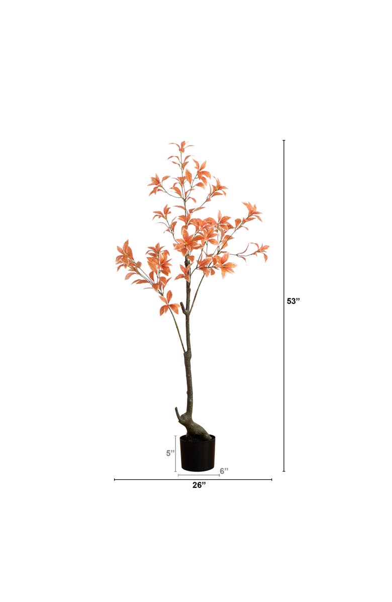 NEARLY NATURAL 4.5-ft Autumn Pieris Artificial Fall Tree, Alternate, color, Orange