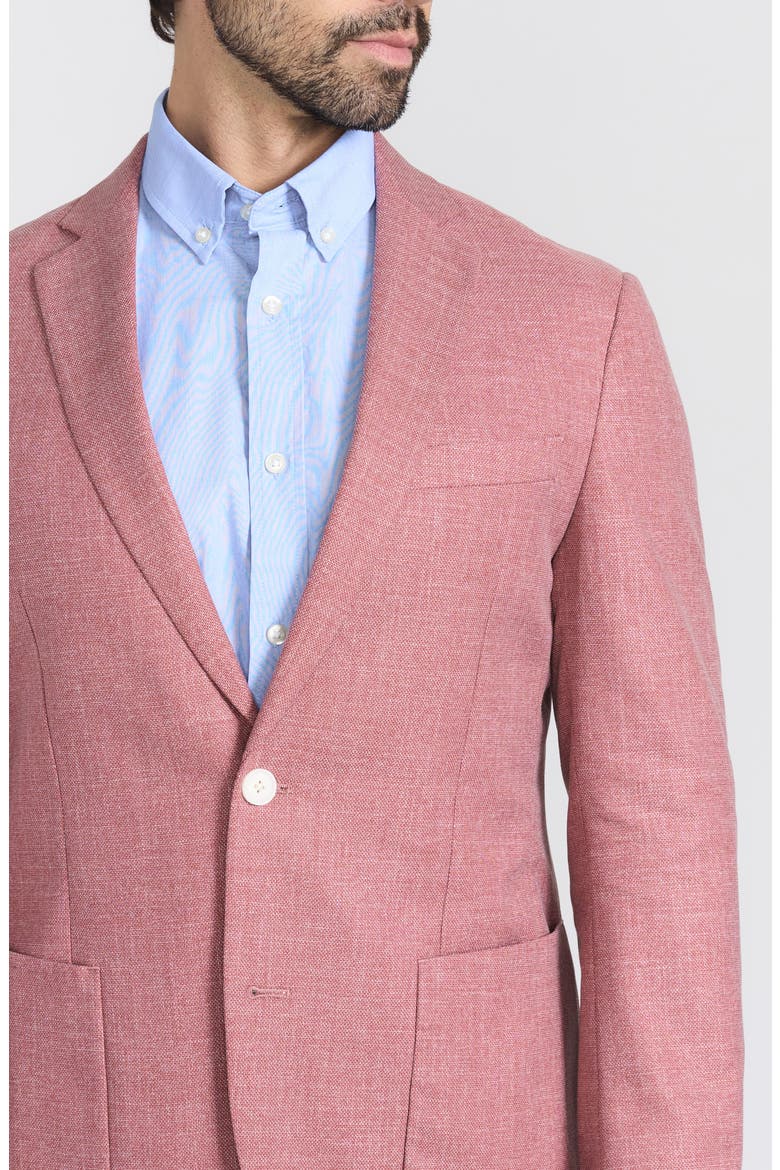 Gantona Textured Notch Lapel Sport Coat, Alternate, color, RED