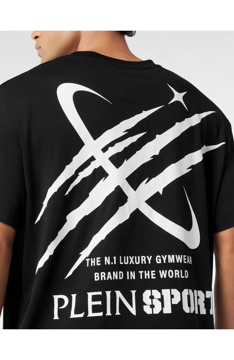PLEIN SPORT Round Neck T-Shirt Mercury Scratch Men, Alternate, color, Black
