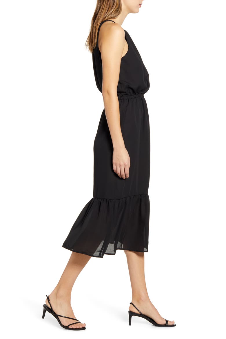 Gibson x International Women's Day Living in Yellow Halter Midi Dress, Alternate, color, BLACK