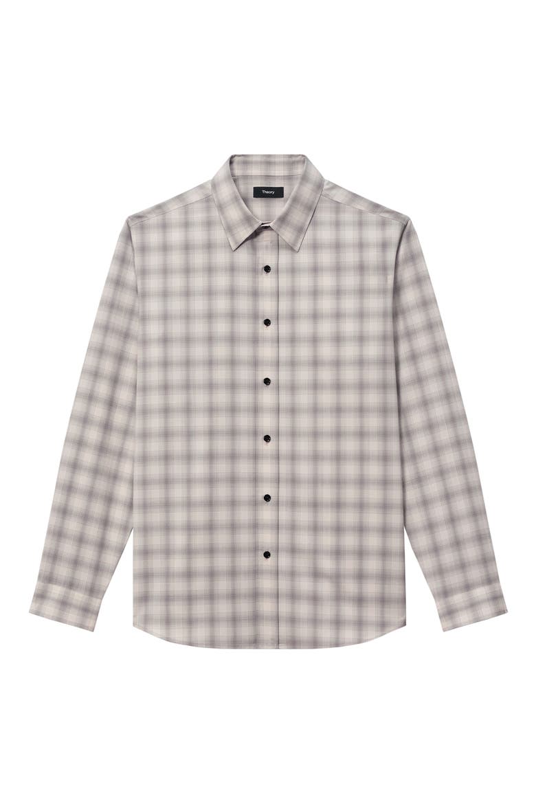 Irving Plaid Virgin Wool Button-Up Shirt, Alternate, color, SAND/ WLNT
