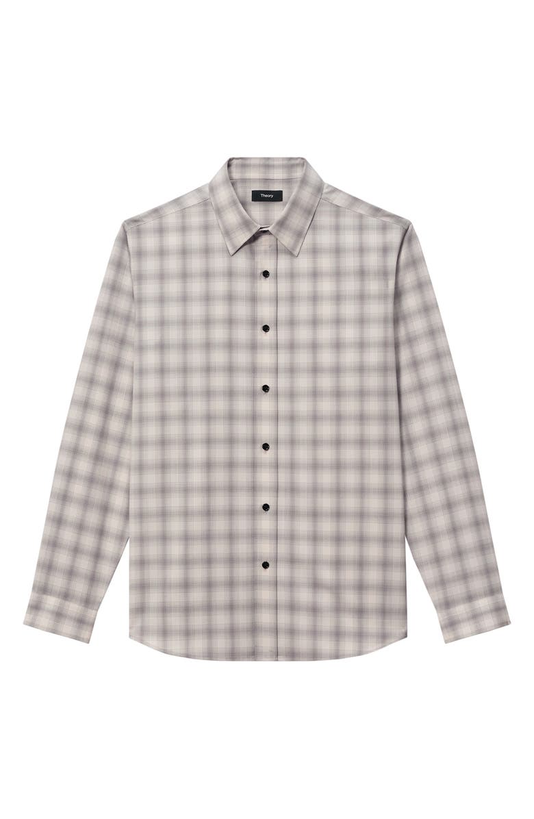 Theory Irving Plaid Virgin Wool Button-Up Shirt, Alternate, color, 