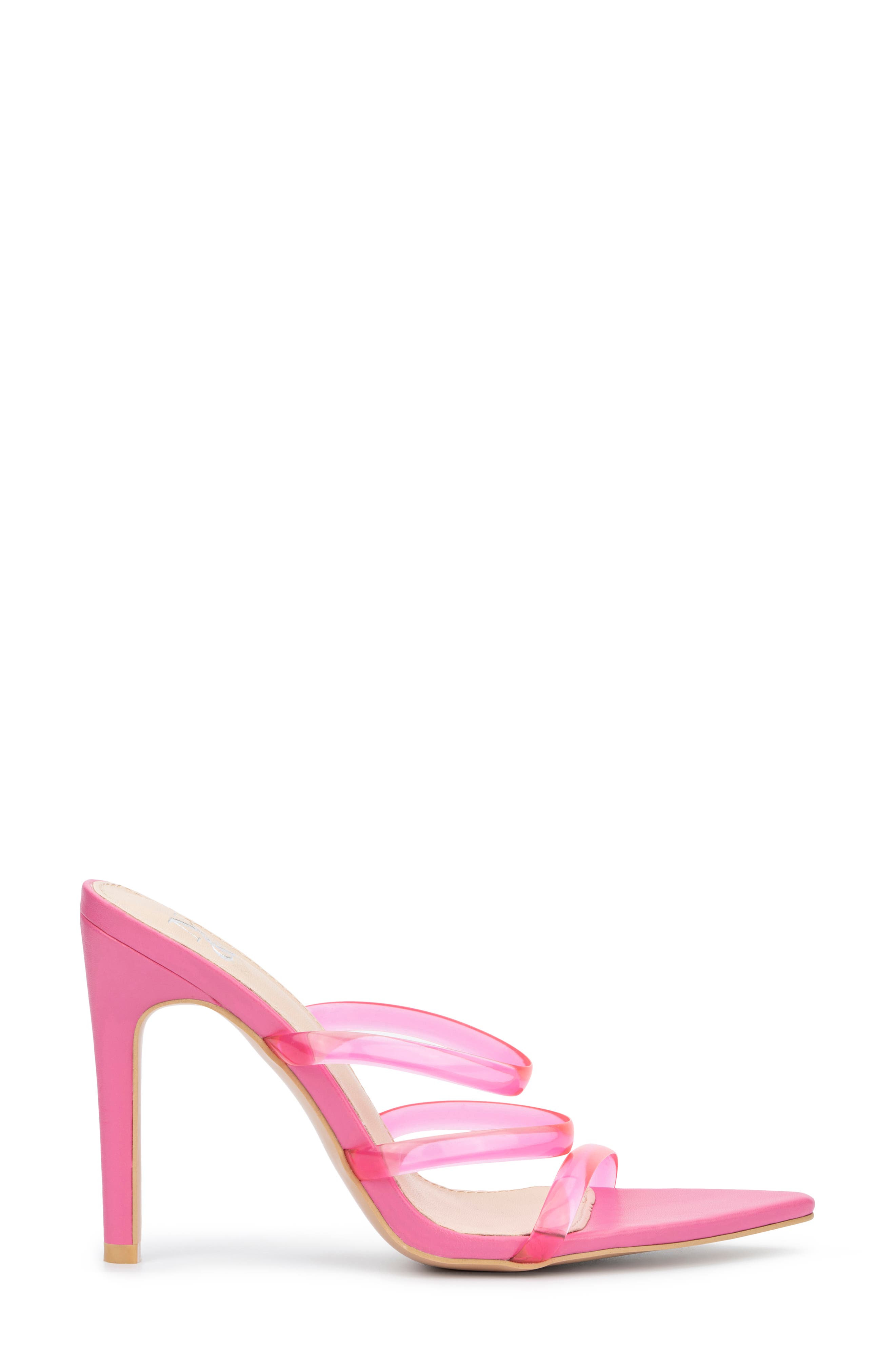 Biana Clear Strappy Heeled Sandal, Alternate, color, PINK
