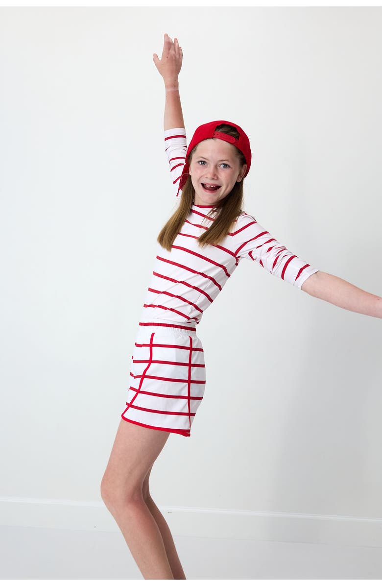 Courtside Kids Girls Long Sleeve Practice Tee, Alternate, color, Red Stripe