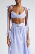 Zimmermann Tie Strap Linen & Silk Bustier Top