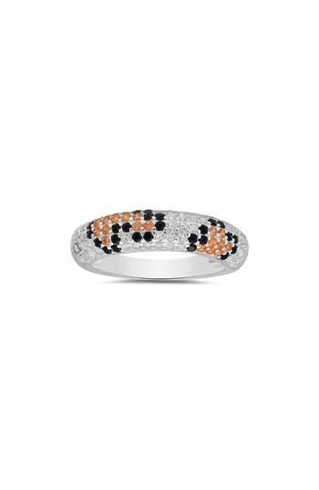 Queen Jewels Leopard Spot Cubic Zirconia Ring In Silver