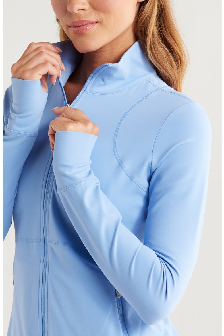 Studio Luxe Performance Jacket, Alternate, color, BLUE AZURINE