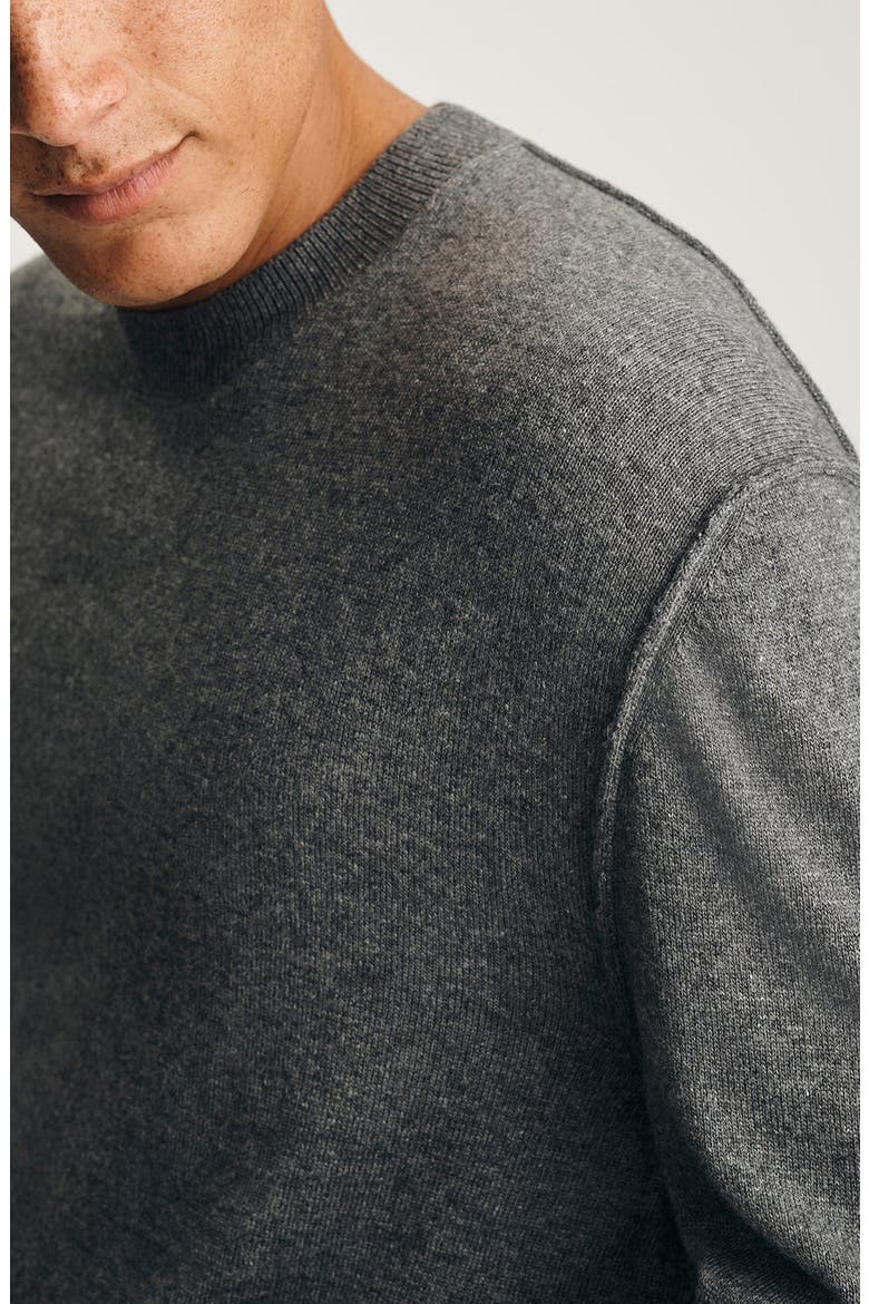 Lightweight Crewneck Sweater, Alternate, color, GREY MELANGE