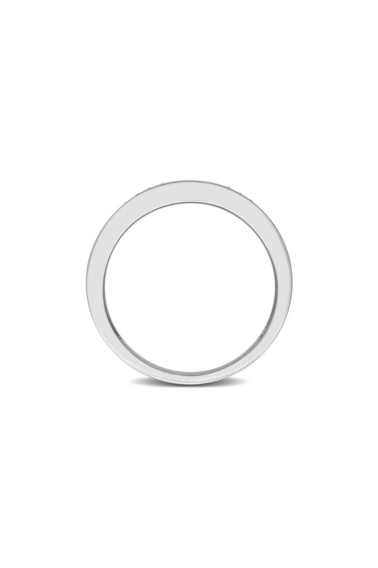Men's Sterling Silver Pavé Lab Grown Diamond Band Ring, Alternate, color, WHITE