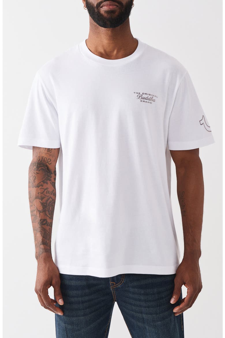 Envision Script Buddha Graphic T-Shirt, Main, color, OPTIC WHITE