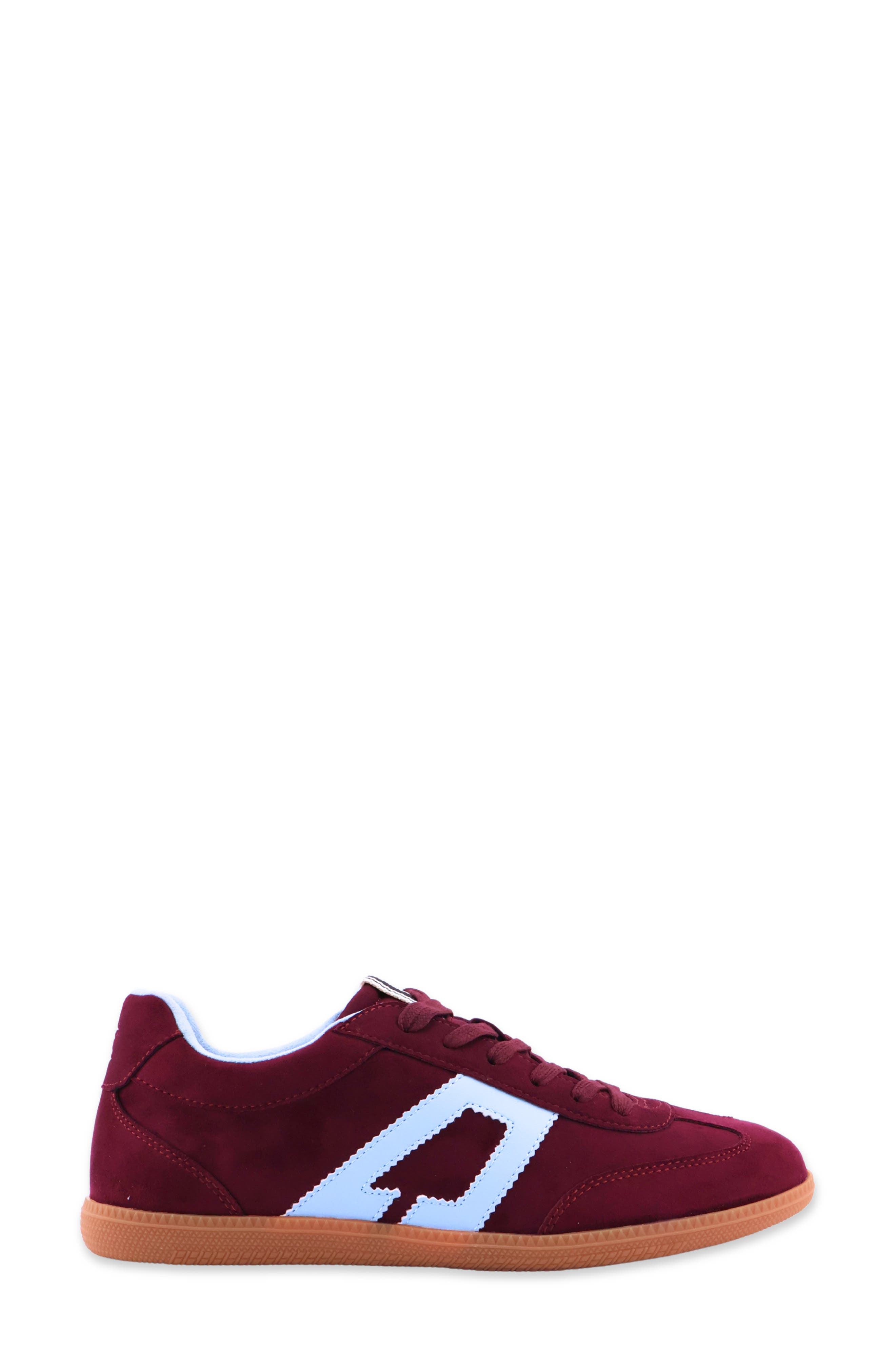 Saffron Sneaker, Alternate, color, BURGUNDY