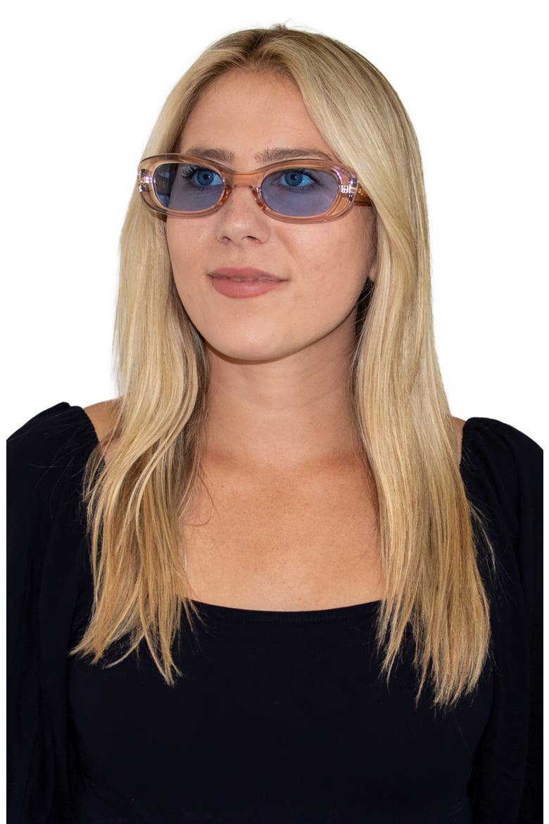 Maxi 56mm Polarized Oval Sunglasses, Alternate, color, BLUSH/ SKY