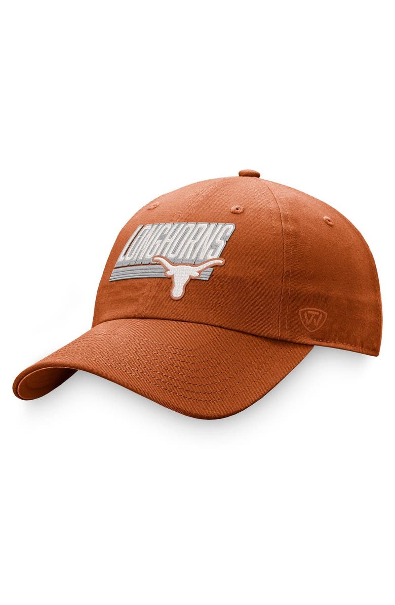 TOP OF THE WORLD Men's Top of the World Texas Orange Texas Longhorns Slice Adjustable Hat, Main, color, 