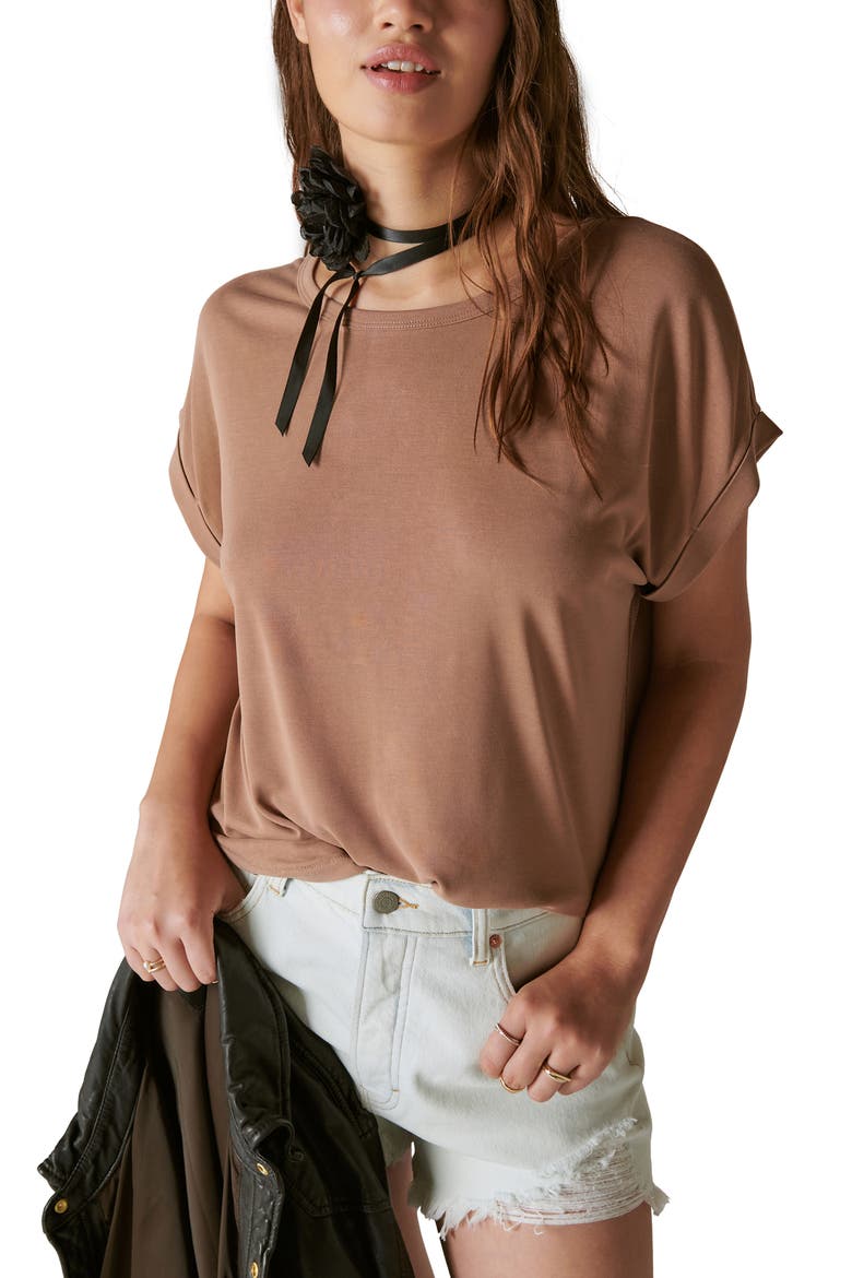 Sandwash Dolman T-Shirt, Alternate, color, MOCHA MOUSSE